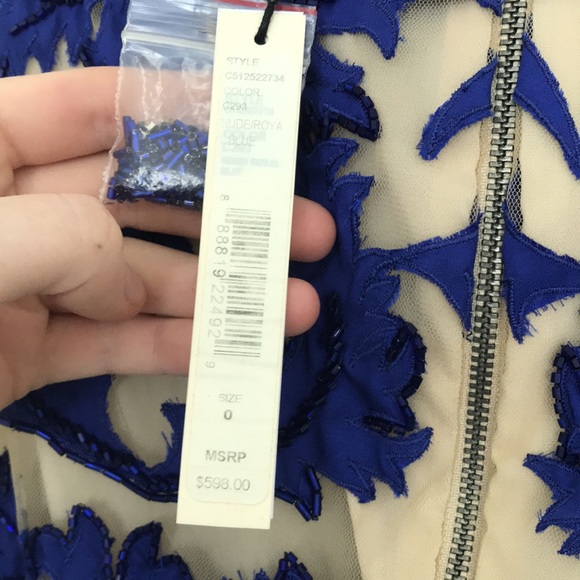 Alice and Olivia Tamika Royal Blue & Nude Dress - Picture 6 of 9